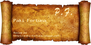 Paki Fortuna névjegykártya